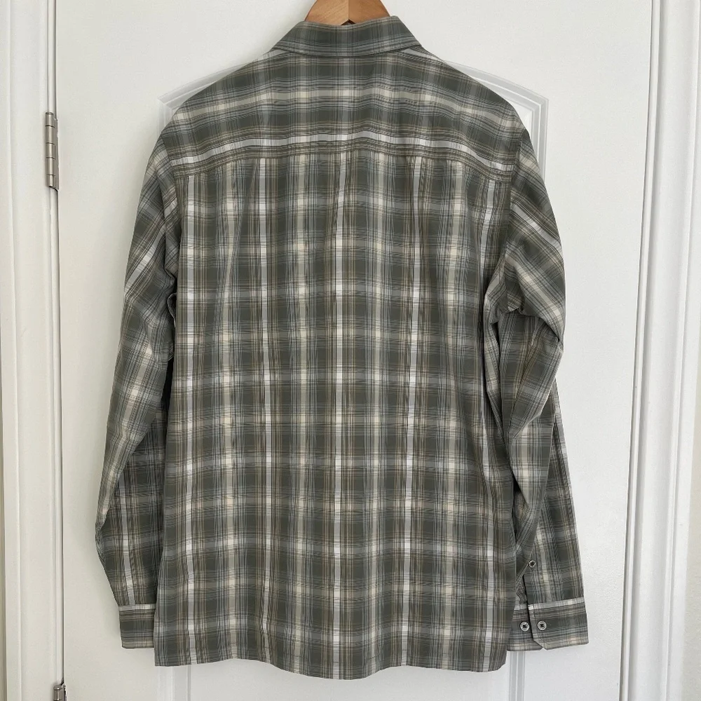 Kühl Response Lite Long Sleeve Button Up Plaid Green Lightweight Shirt Large - Picture 2 of 12